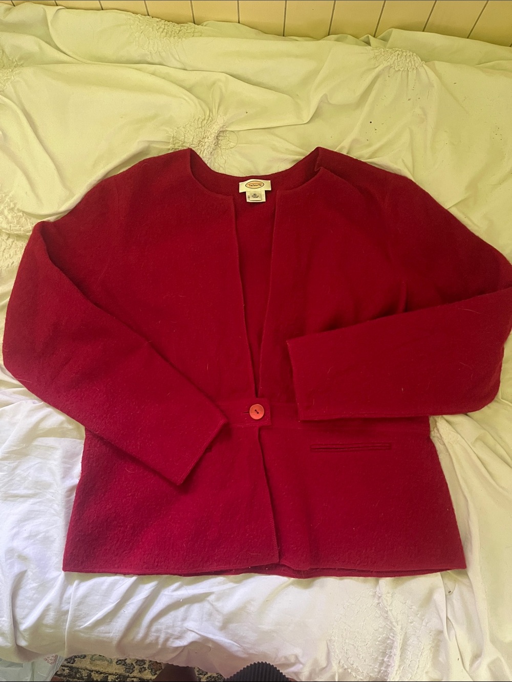 Talbots Red Women's Buttoned Sweater Jacket